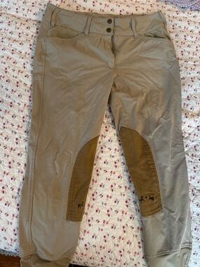 Women's Tan Riding Breeches with Knee Patches
